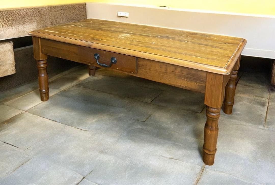 佐賀の古民家より★アンティーク★北欧カントリー調の木製ローテーブル