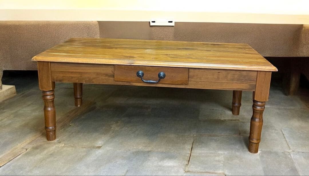 佐賀の古民家より★アンティーク★北欧カントリー調の木製ローテーブル