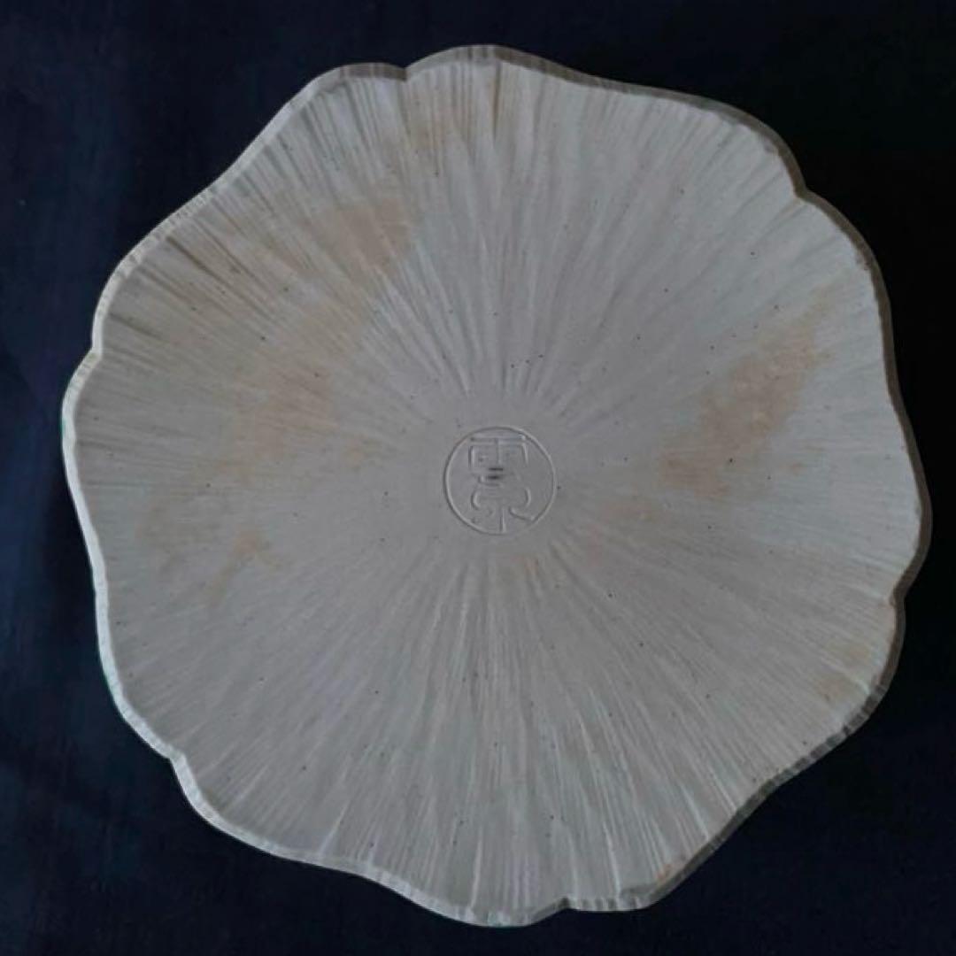 京焼　清水焼　加藤雲泉　黄南京　草花彫輪花六角向付　花唐草　六角鉢　三客組