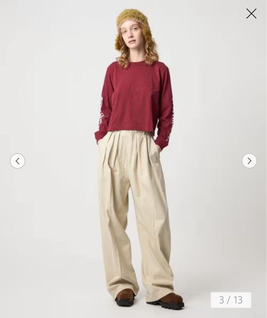 ＜6(ROKU)＞コットンレーヨン タックパンツ　36