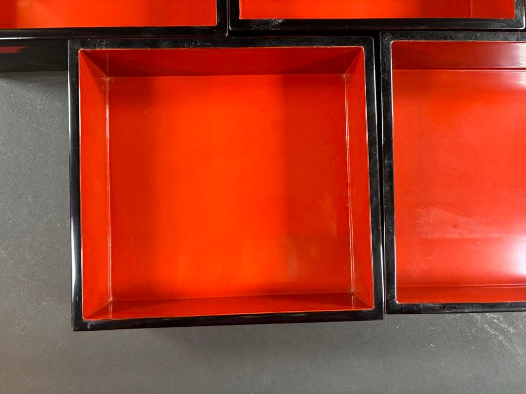 セール　重箱　漆器　五段重　お正月　曙塗　輪島