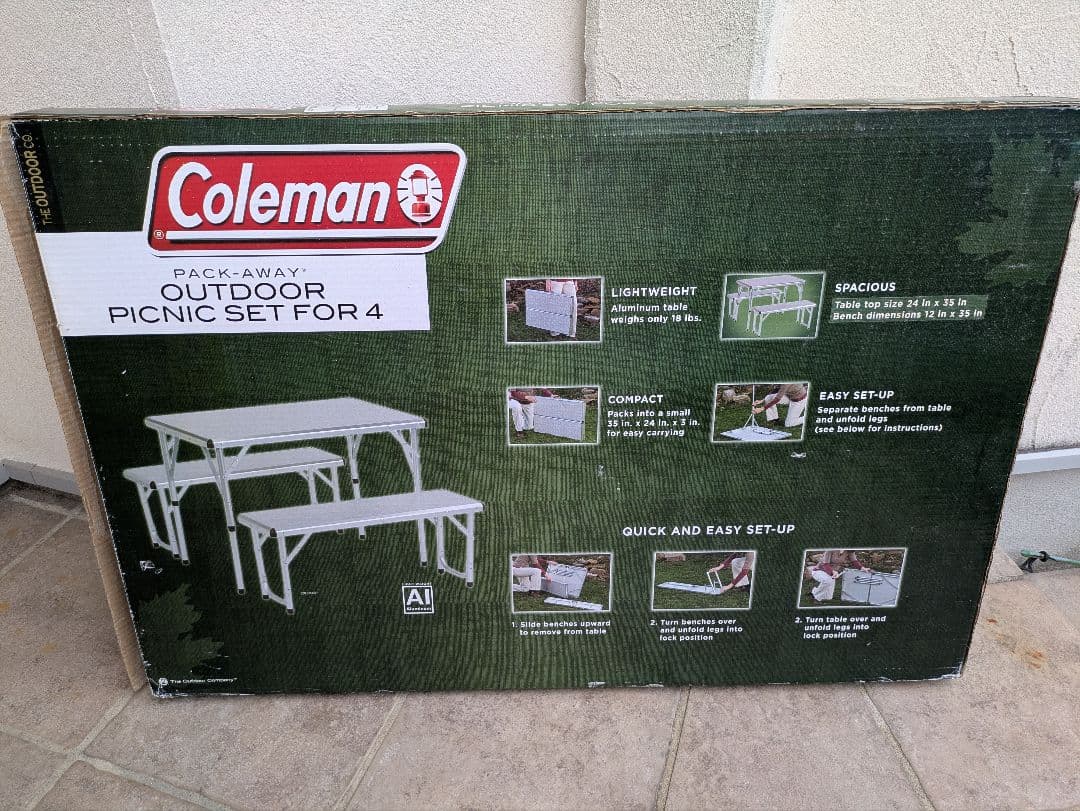【レア！】コールマン　ピクニックテーブルセット（４人用）