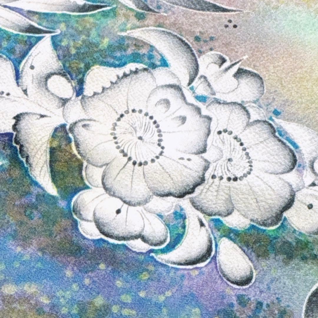 A130愛華 着物 訪問着　作者物　落款あり　辻ヶ花　正絹　美品