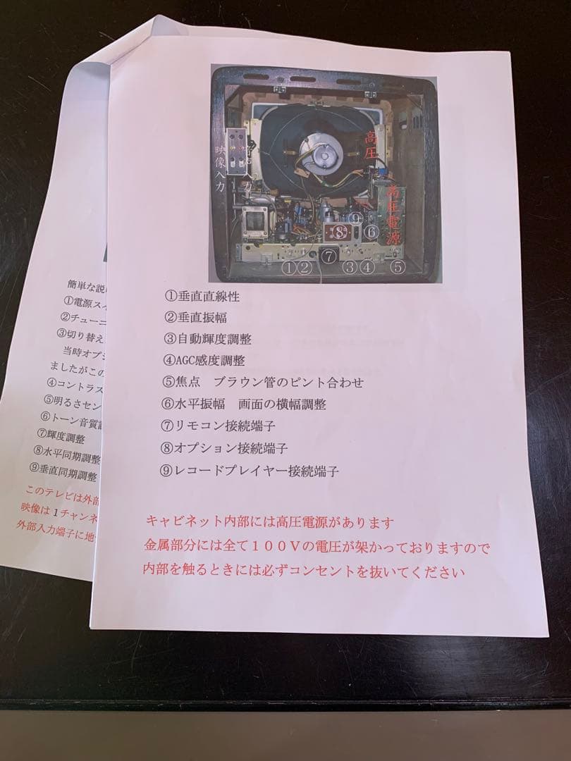 整備済み(地デジ対応) ナショナル ブラウン管テレビ 白黒テレビ 昭和レトロ