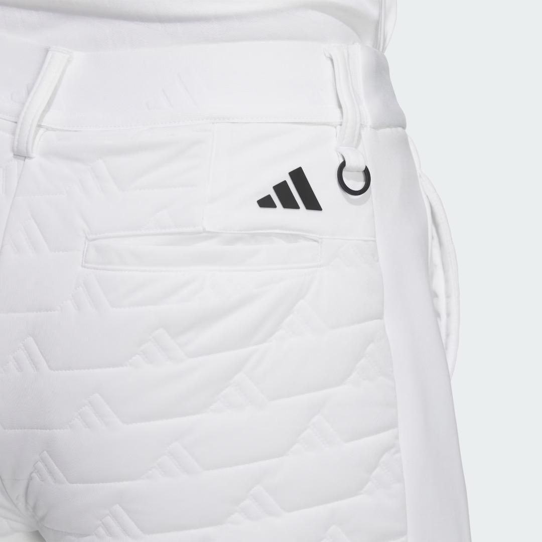 【S】秋冬 定価34,100円 アディダス ゴルフ 中綿 キルト セットアップ白