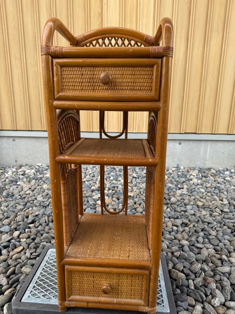 ラタン　チェスト　収納棚　花台　電話台　飾り台