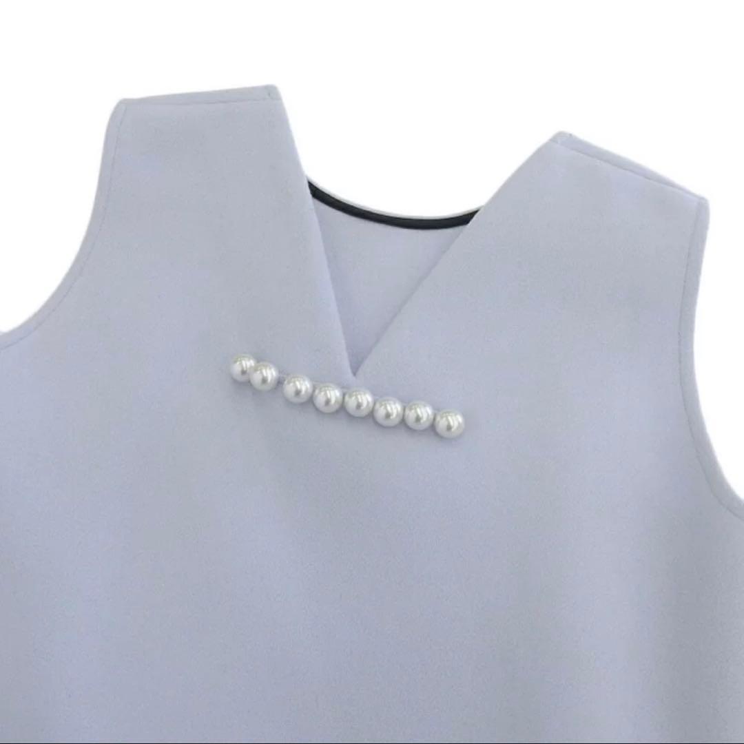 期間限定YOKOCHAN バックパールワンピース Aラインウールワンピース