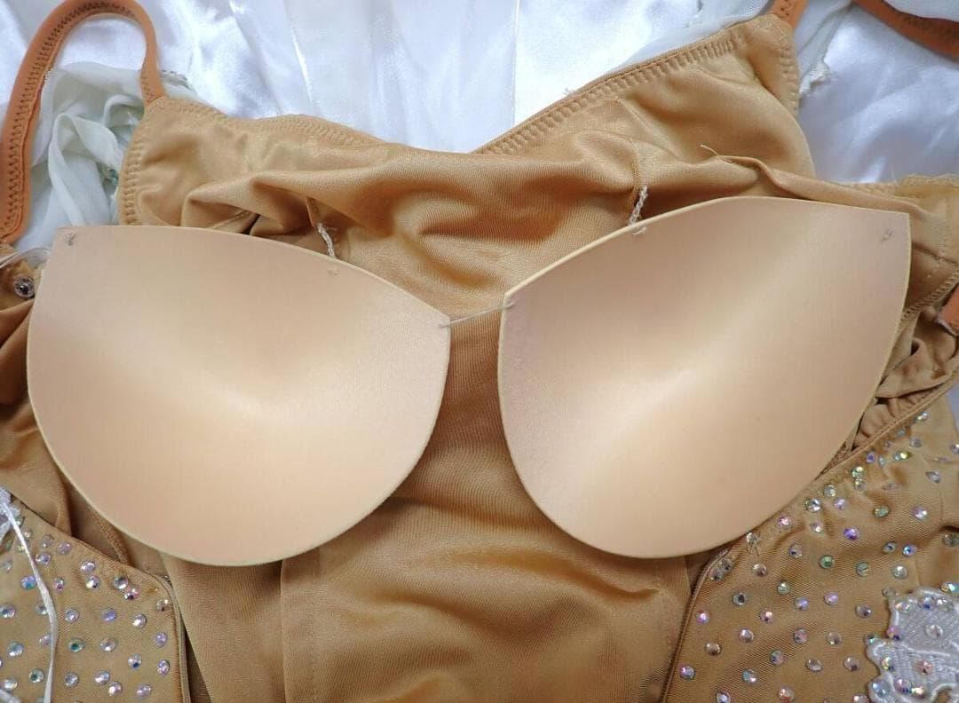 6356★Sサイズ★オフ白/微光沢サテン/スタンダードドレス☆社交ダンス