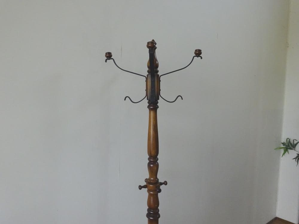 カリモク　コロニアル　ポールハンガー　ハンガーラック　帽子掛け　美品