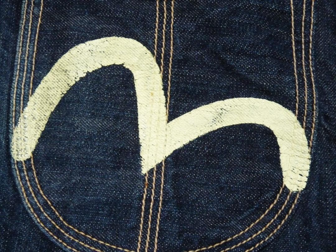 sa　エビス　EVISU　デニムパンツ　インディゴ　カモメ　刺繍　W31