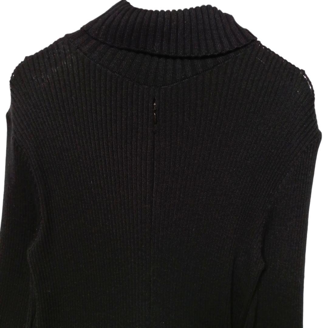 エムズグレイシー ニット切り替え ワンピース ベロアリボン 40