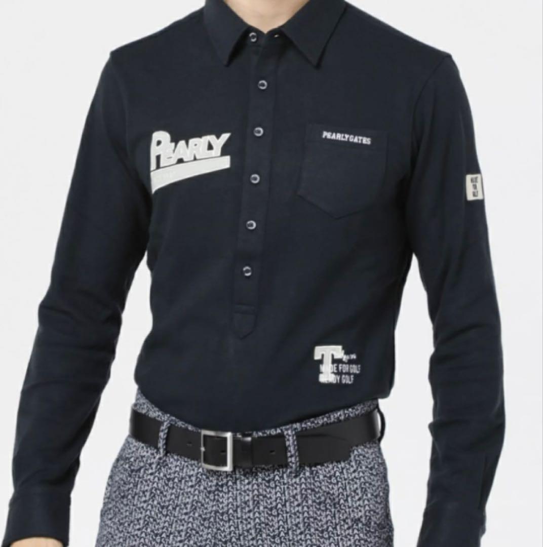 新品 パーリーゲイツ ストレッチカノコスムースピーチ 長袖ポロシャツ(6)LL紺