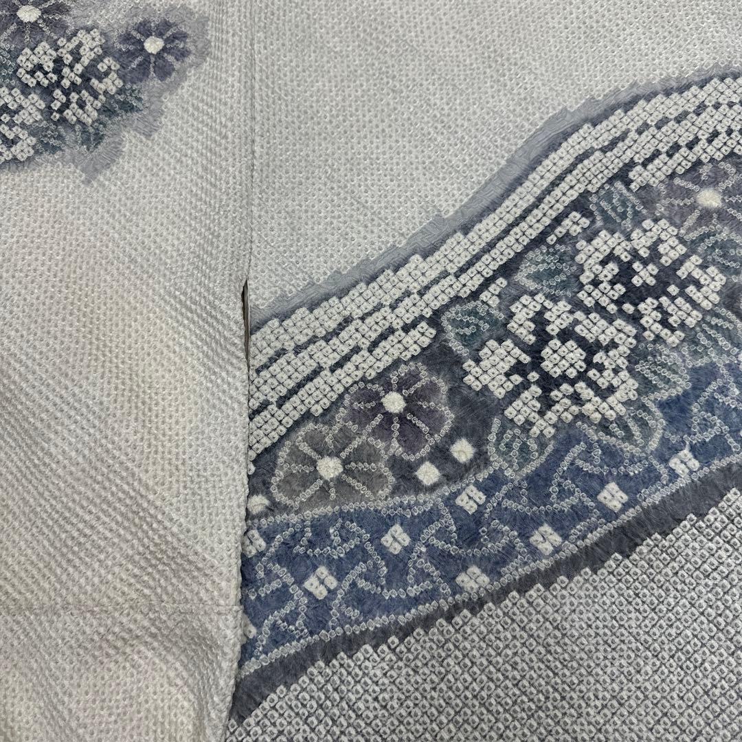 藤娘きぬたや 落款あり 薄グレー 訪問着