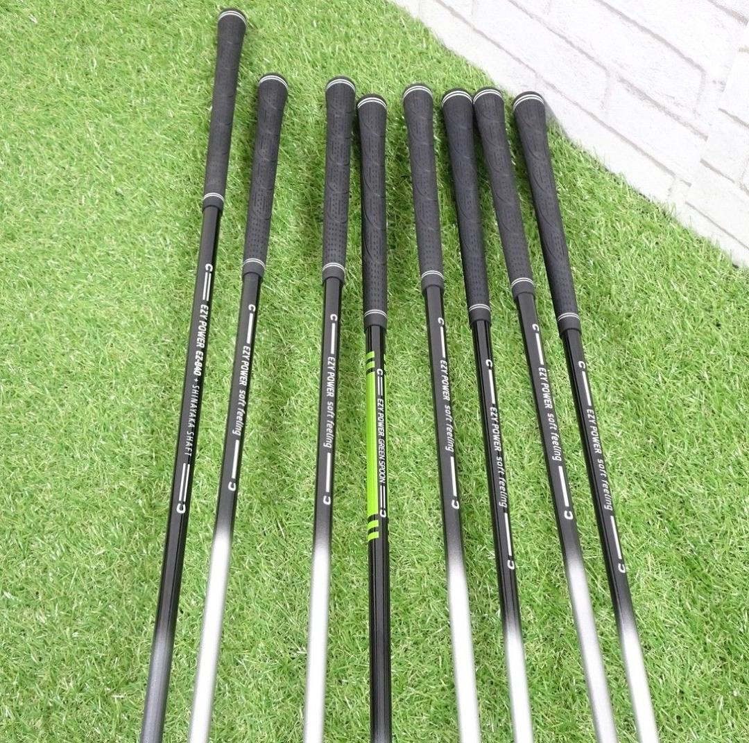 メンズゴルフ シニアゴルフ研究所 EZY POWER 8本セット グリーンスプー