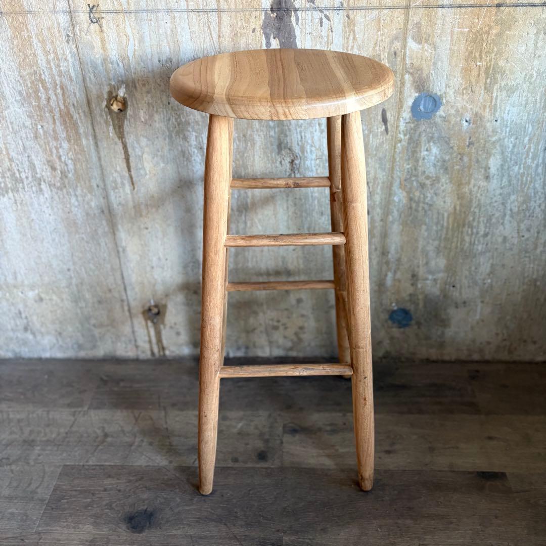 GALLUP ギャラップ　チーク ラウンドトップ スツール　30インチ　③