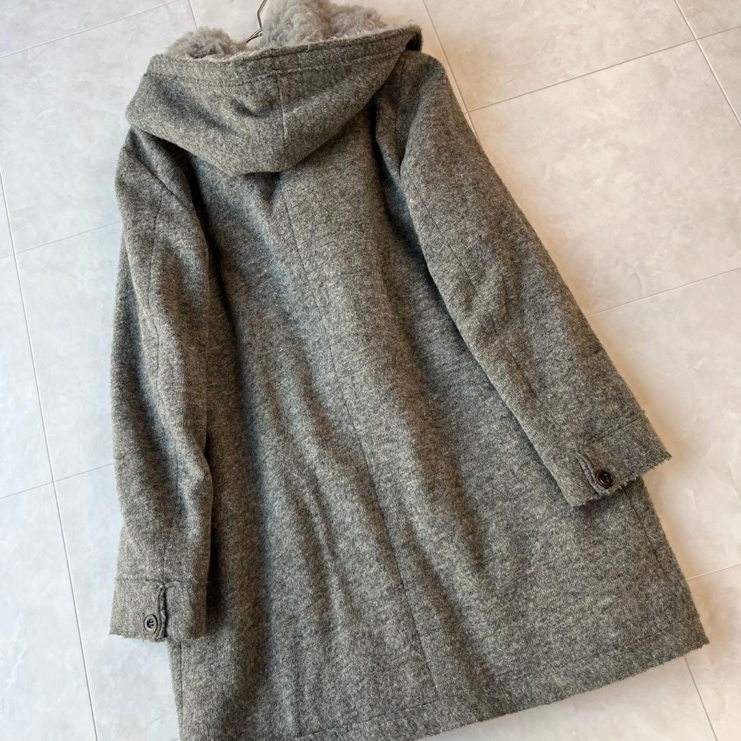 pas de calais 美品 ウールフードコート グレー 38