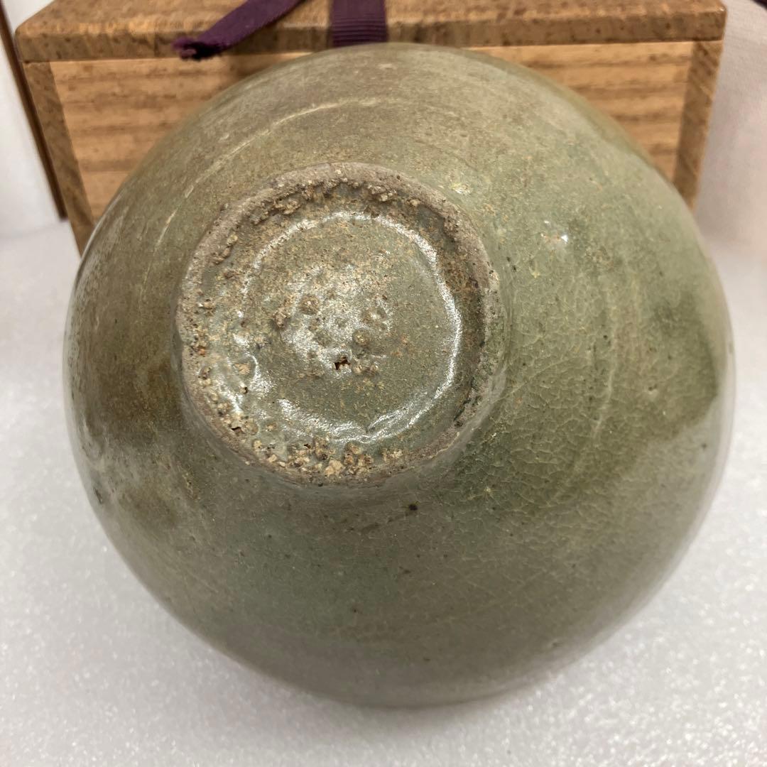 骨董品　茶道具　茶碗　高麗　青磁　堅手茶碗　共箱　N246SJC