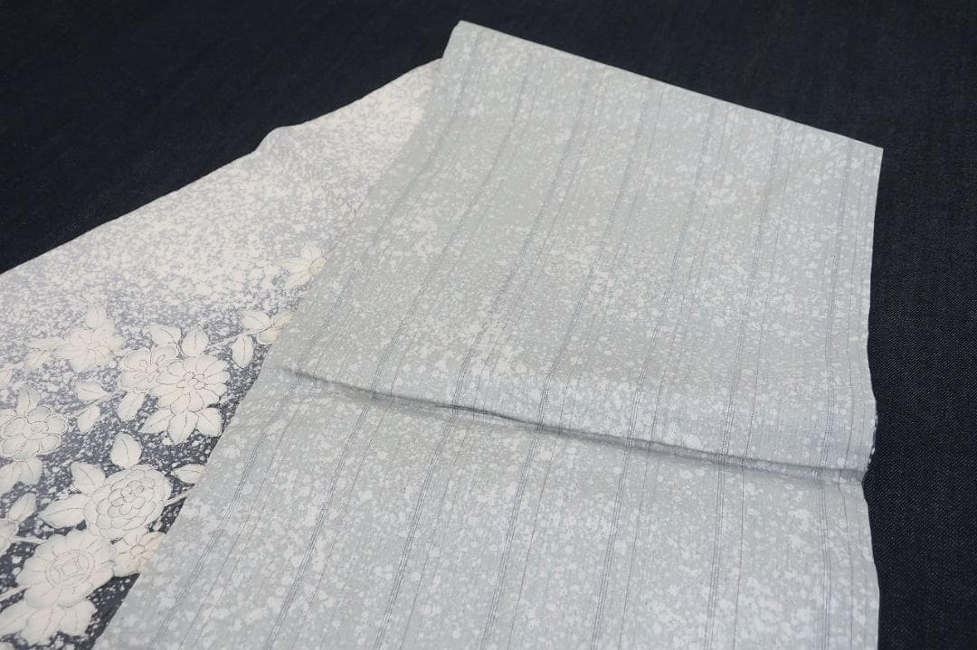 ★専用★未使用品 袋帯 藍鉄色濃淡 絞り紬地 4m36cm 六通 フォーマル正絹