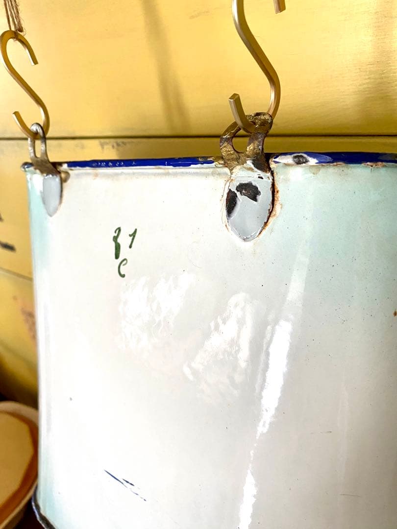 希少　フランス　アンティーク　ホーロー　ファウンテン　花柄