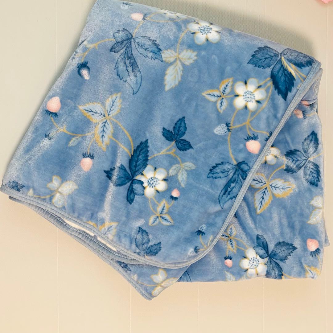 【激レア/実質新品】 ダブル毛布 ワイルドストロベリー　ブルー