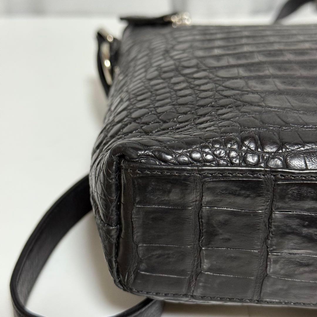 ⭐️極美品⭐️ROZEN 本革　JRA クロコダイル　ショルダーバッグ　ブラック