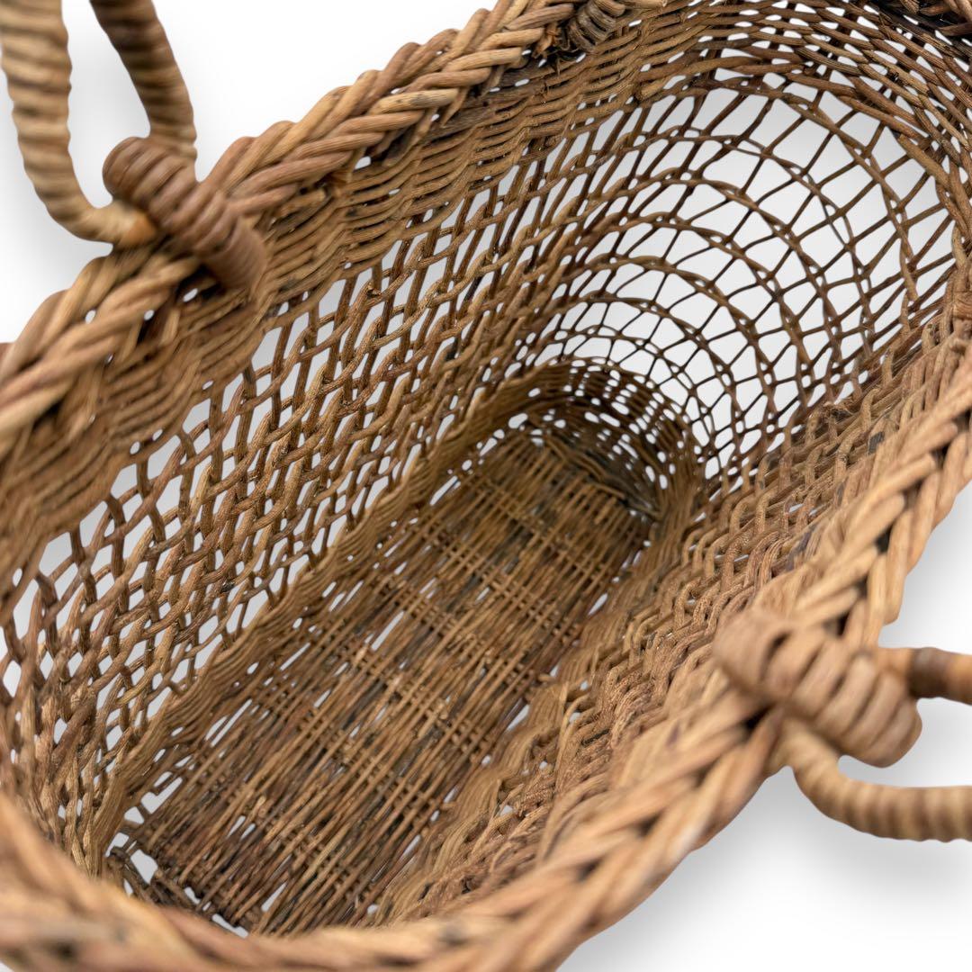 あけび籠　つる細工　手編み　かごバッグ　天然素材　和装　ナチュラル