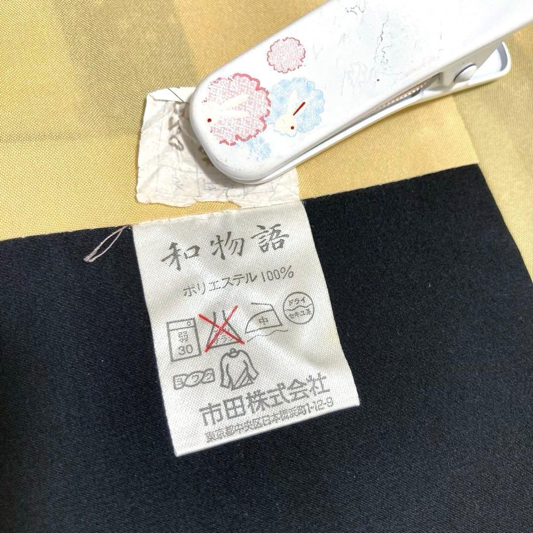 【美品✨】和物語　市田株式会社　洗える着物　小紋　黒色　ドット　水玉　日本製R2