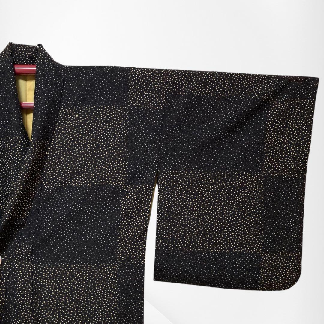 【美品✨】和物語　市田株式会社　洗える着物　小紋　黒色　ドット　水玉　日本製R2