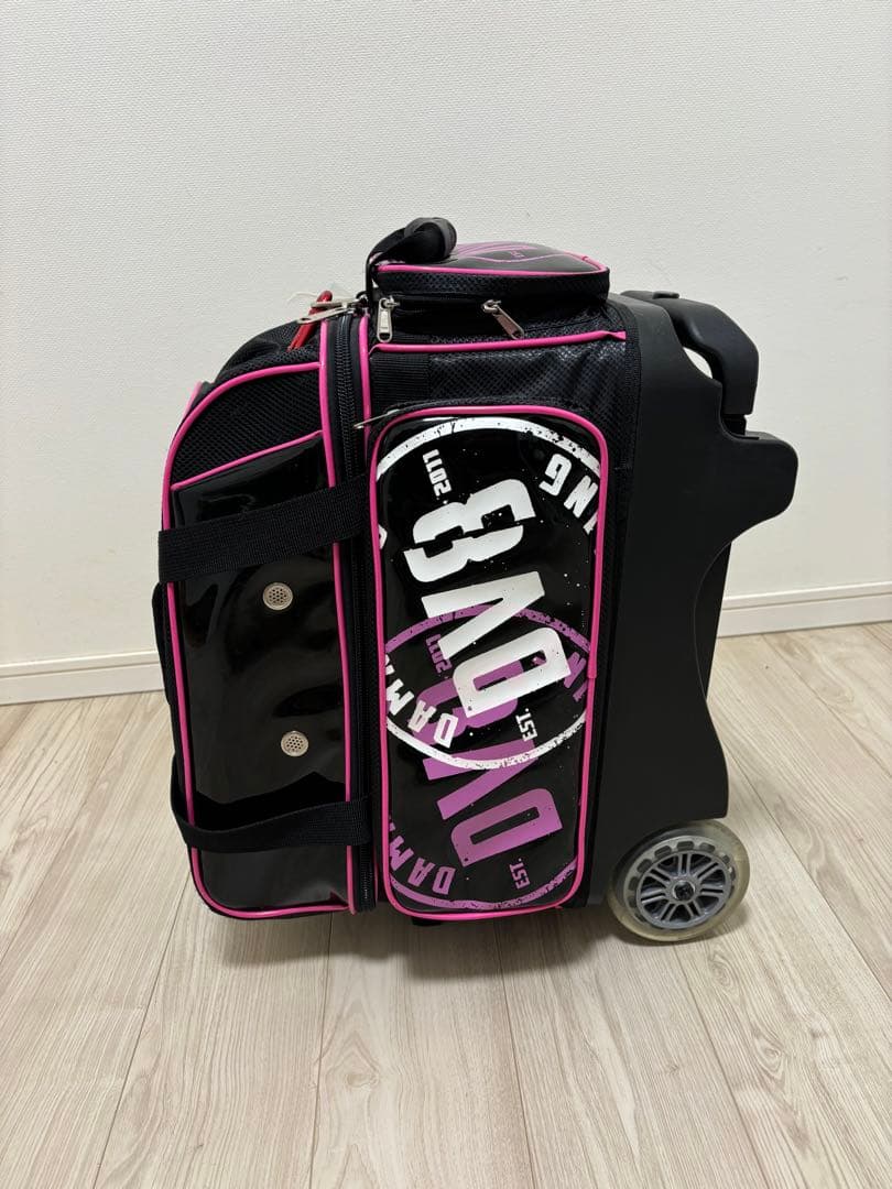 値下げ　ボウリング用バッグ 黒/ピンク 2個収納