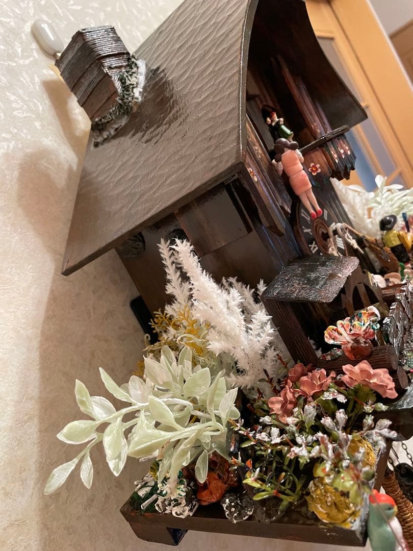 西ドイツ製　からくり鳩時計　稼働品 アンティーク 木製 ヴィンテージ　精度調整済