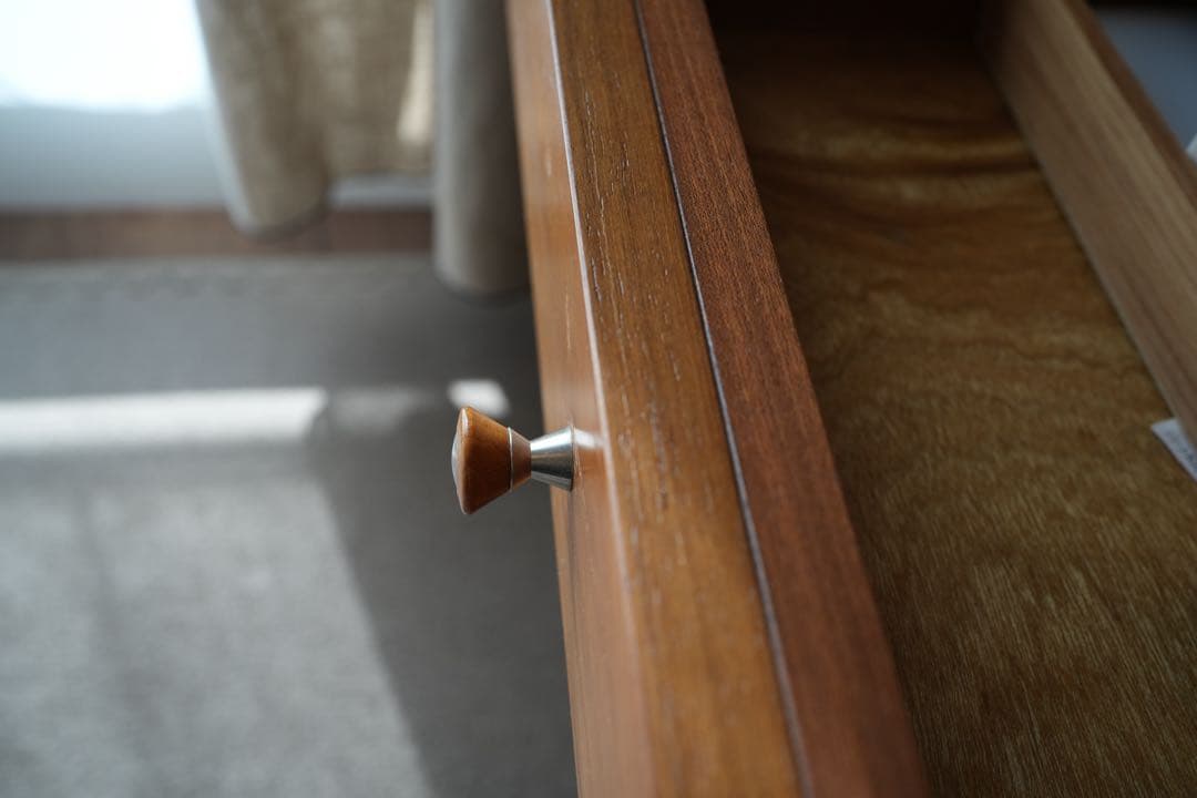 イギリス ヴィンテージ チーク材コーヒーテーブル引出付き