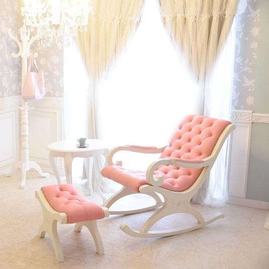 デザインスツール オットマン ピンク