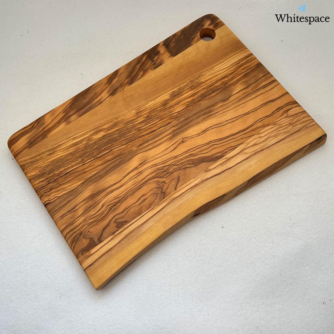 矩形の匠。奥行き イタリアン オリーブウッド カッティングボード まな板 研磨済