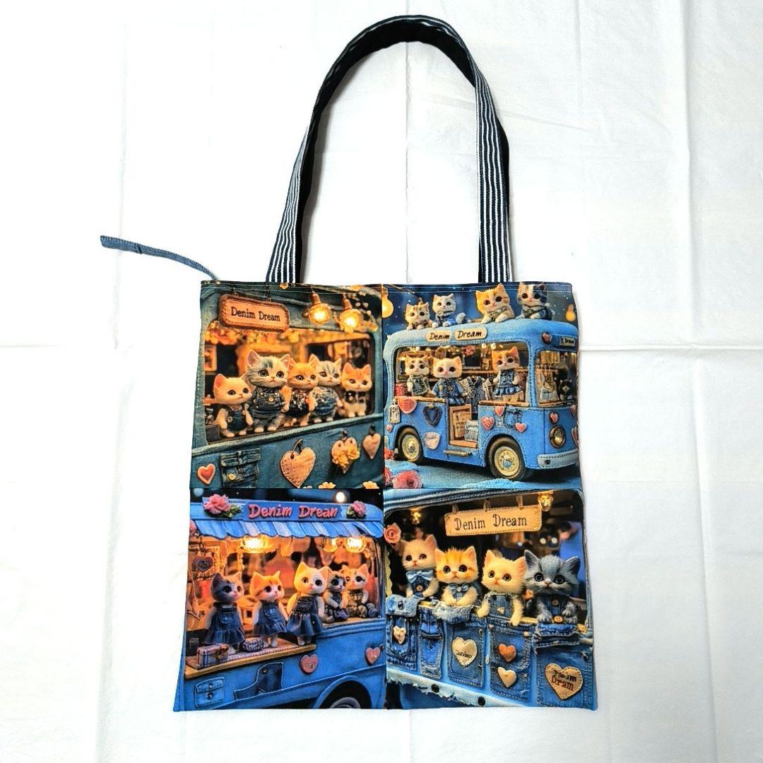 La luna様】ハンドメイドオーダー★女の子★フラットトートバッグ&巾着　5点