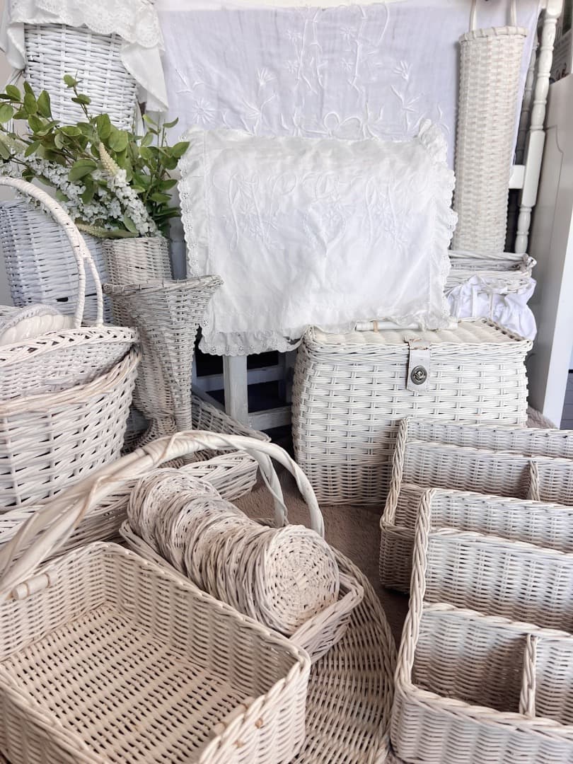 フランス アンティーク パニエ かご バスケット 籐 柳 ピクニック 蚤の市