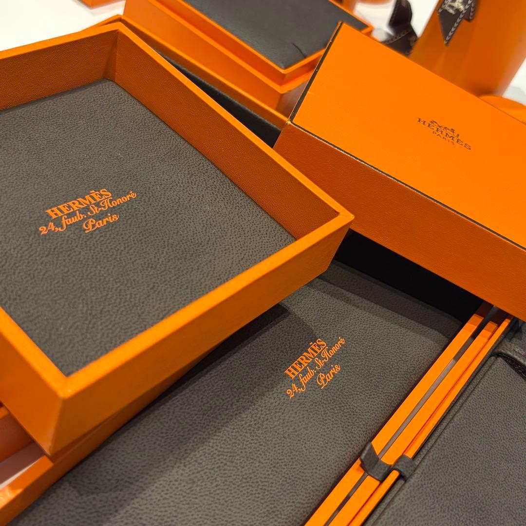 HERMES特大オレンジボックス23箱高級木箱ショッパー袋46枚巾着袋1袋まとめ