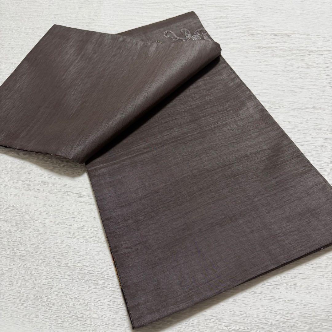 m-91 明綴れ 蘇州・汕頭刺繍　金糸 正絹 袋帯　未使用極美品