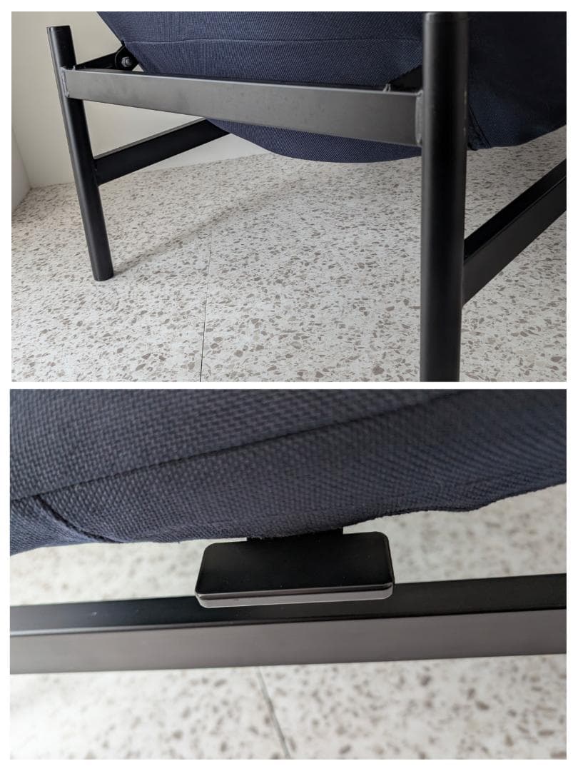 USED MUJI 無印良品 リクライニング ラウンジソファ ネイビー 廃番