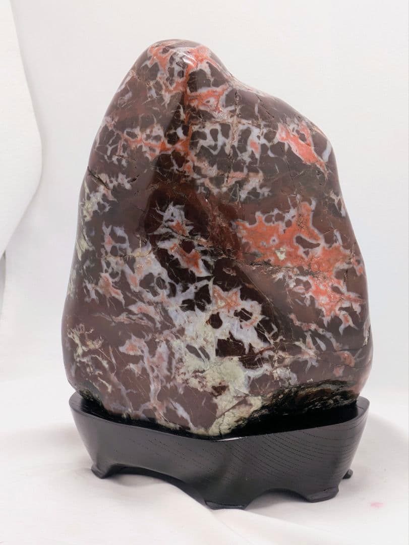 ケ*イ様 雷光石　雷石　両面に火の鳥乱舞　山の形　根尾 鑑賞石 水石 自然石　木