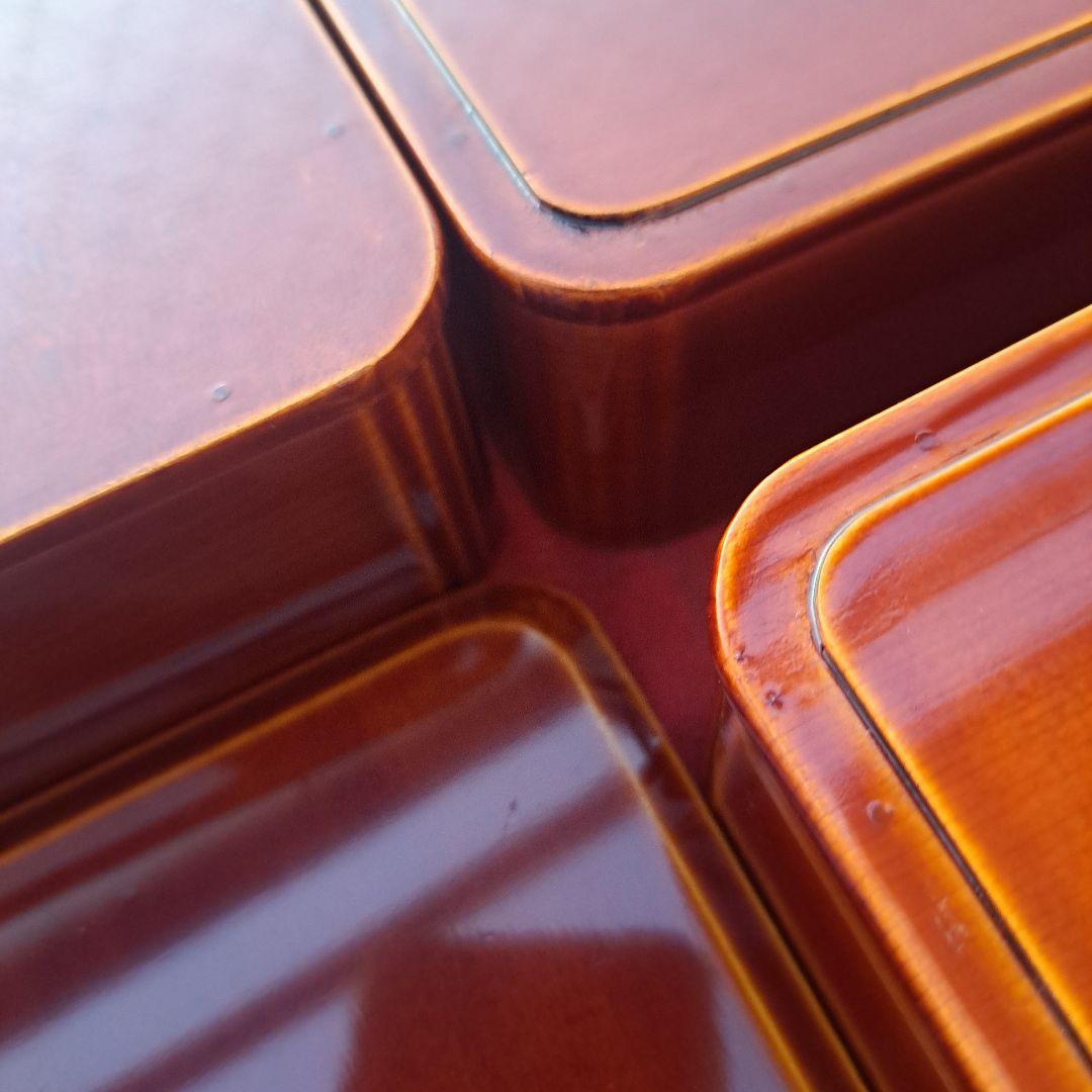 【飛騨春慶塗　6.5寸\"3段重箱】天然木製　曲げ細工　長期保管品