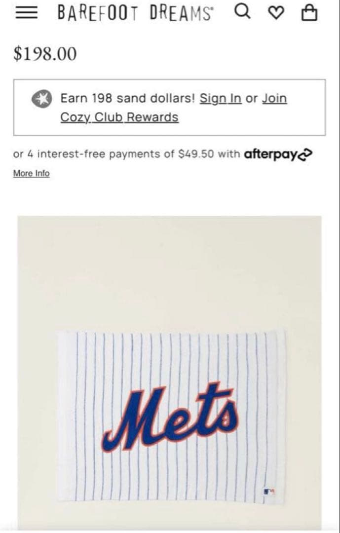 セール 新品 ベアフットドリーム　ニューヨーク メッツ MLB ブランケット