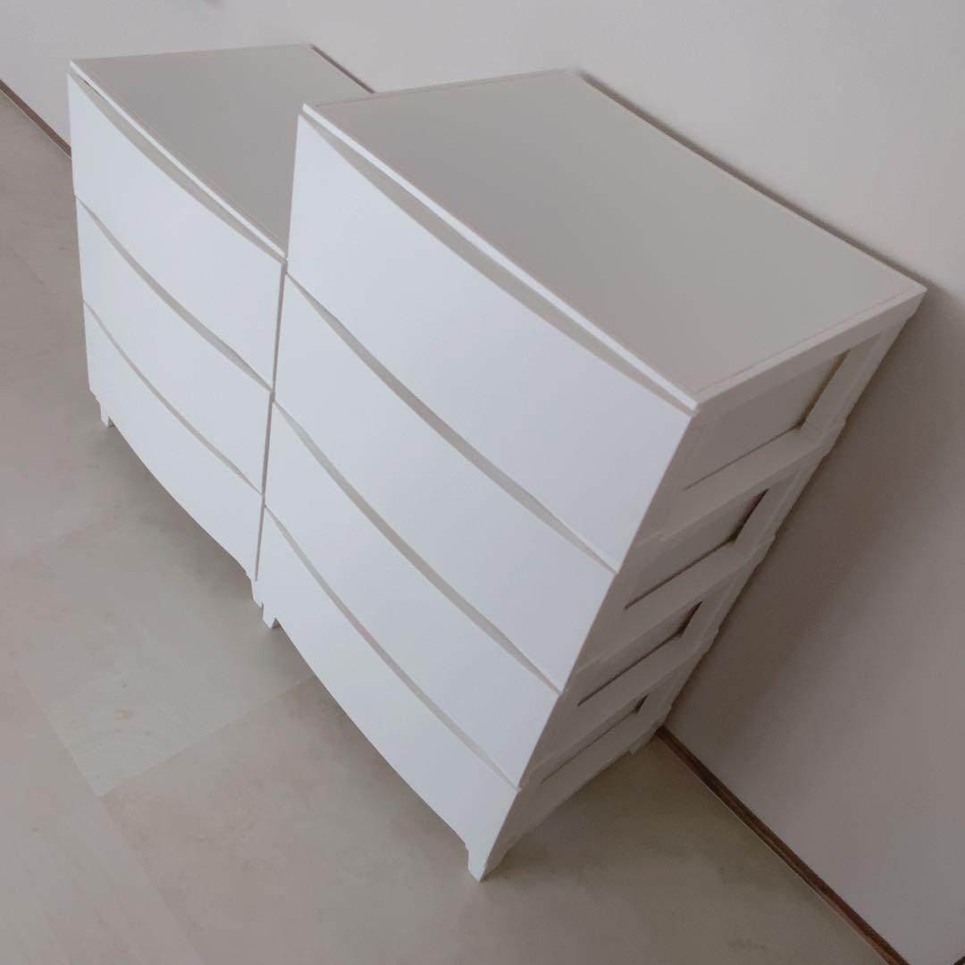 洋服 収納 チェスト ワイド 4段＋3段 セット