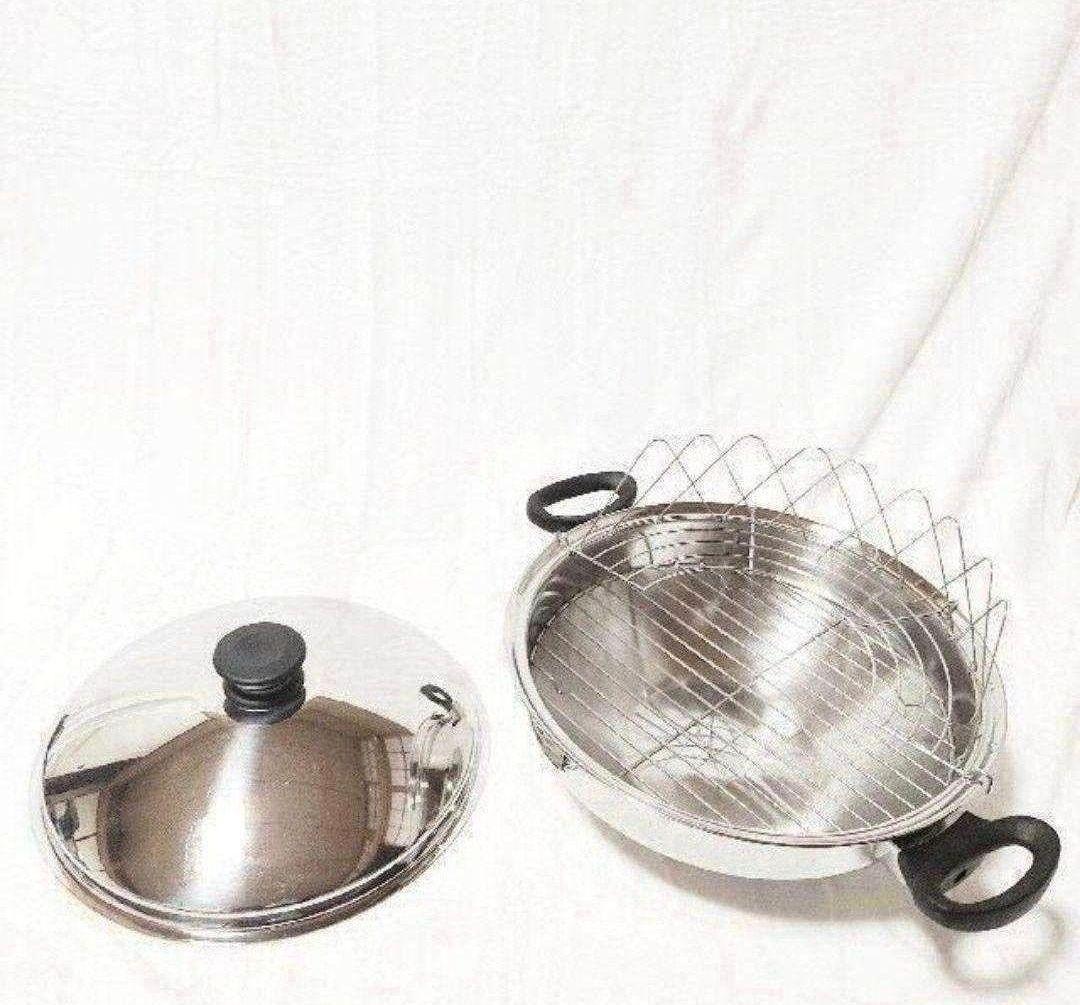 2024年製 超美品 1~2回使用のみ アムウェイ ウォック 鍋 網付き↓