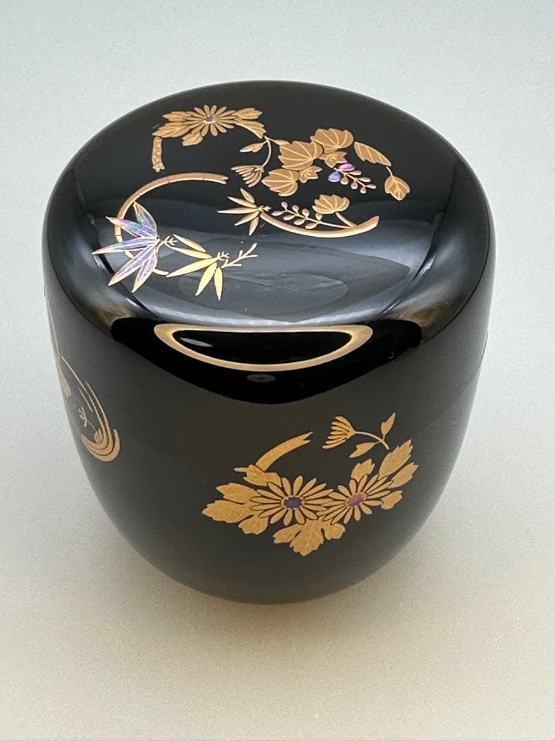 茶道具　棗　大多尾重則　花丸蒔絵