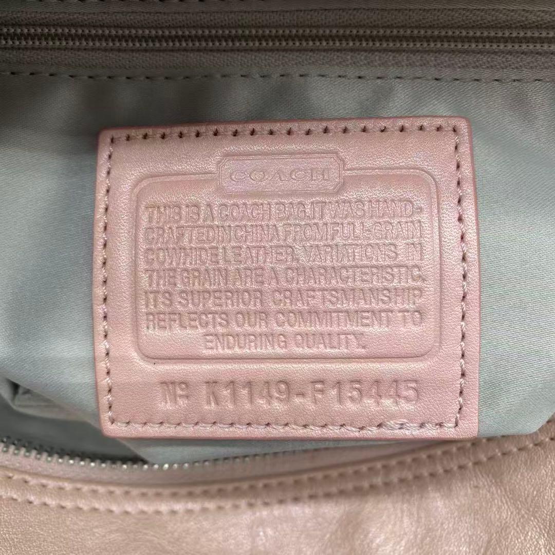 コーチ　ショルダーバッグ　2way 肩掛け　斜め掛け　ピンク　15445