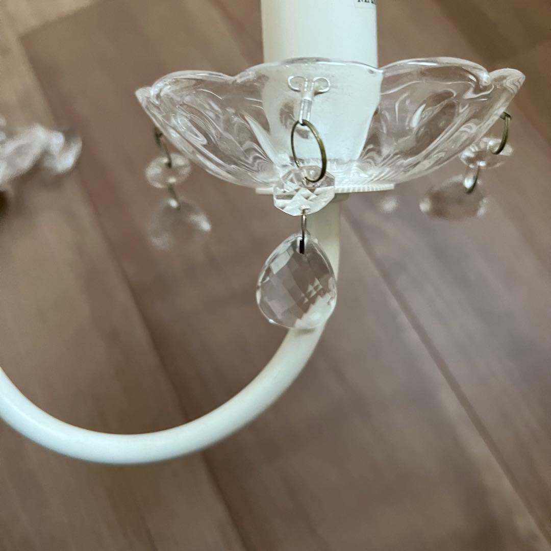 IKEA FYRTIO シャンデリア5灯 ホワイト 電球付き 北欧 クリスタル調