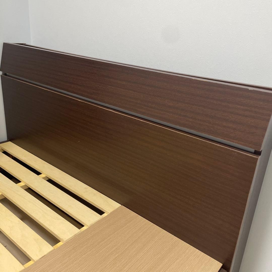 フランスベッド　ダブルベッド　マットレス付き　ベッドフレーム　引き出し