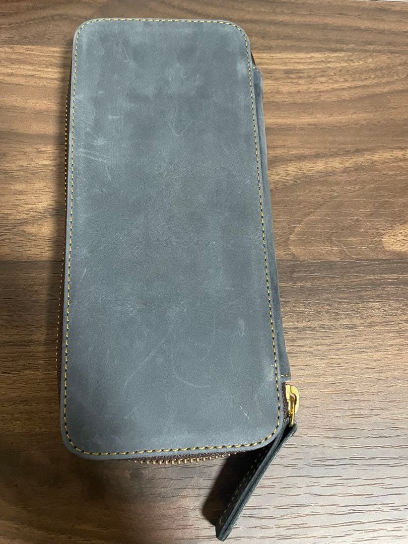 【今だけ！おまけ付き】バハギアペンケース　クレイジーホースレザー　ネイビー