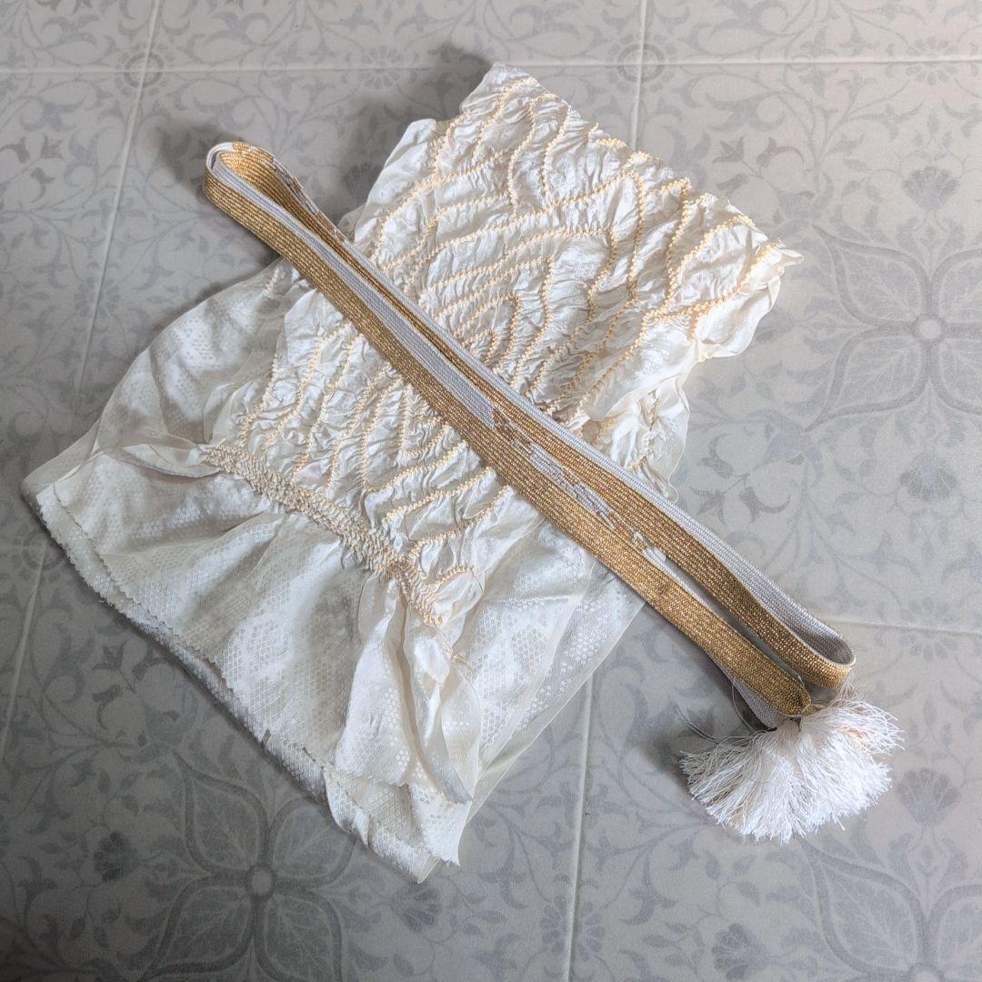 訪問着　フルセット　着物　正絹　青紺　縮緬　刺繍　比翼仕立て　祝い事　E2