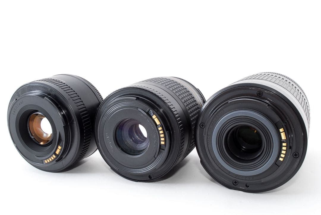 一眼レフカメラcanon kiss x8i 標準&望遠&単焦点レンズセット